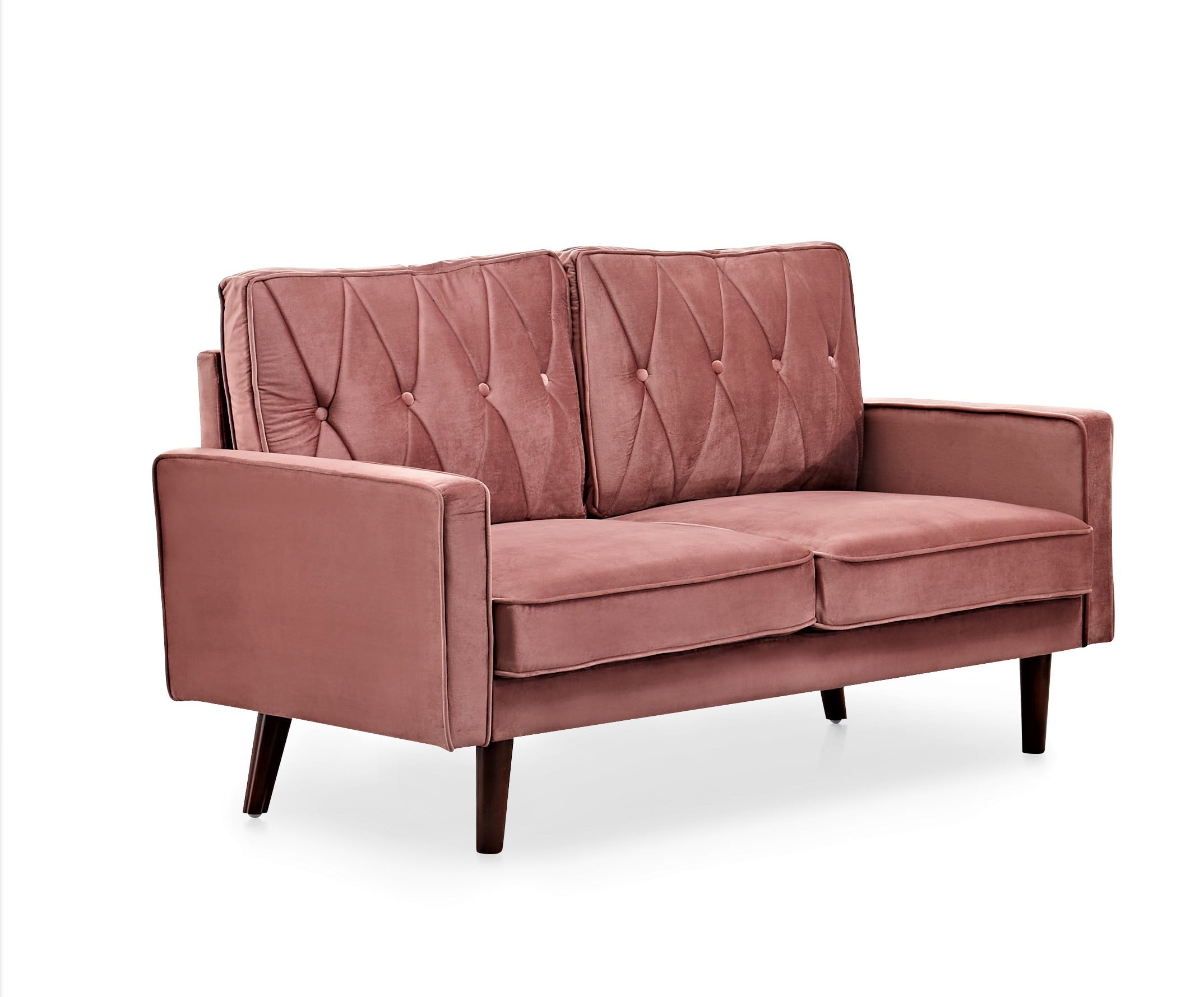 Uspridefurniture Feemster 57.5'' Velvet Square Arm loveseat,Pink