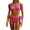 Hot Pink, variant on Womens Metal Ring Bikini Set Halter Bikini Split Two-Piece Beach with Chest Pad Swimsuit Bathing Suit Hot Pink