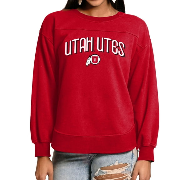 Women's Red Utah Utes Yvette Pullover Sweatshirt