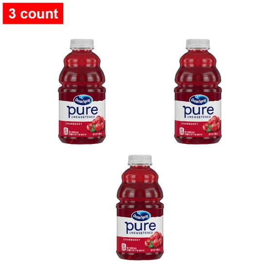 Ocean Spray Unsweetened Pure Cranberry Juice 32 fl oz - 3 count