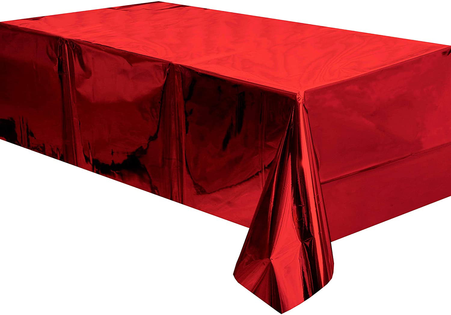 Unique 51663 Red Foil Rectangular Plastic Table Cover 54"x108" 