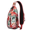 thumbnail image 1 of Floral and Skull Pattern Sling Bag with Adjustable Strap, Multiple Compartments, Lightweight Durable Crossbody Backpack for Travel, Outdoor, Daily Use, 1 of 4