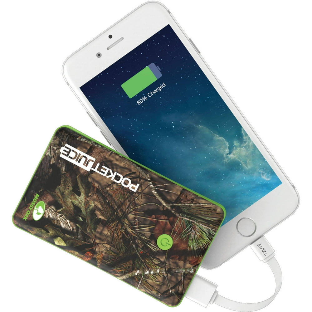 Tzumi Pocket Juice Slim 4,000mAh Solo Portable Charger, Mossy Oak