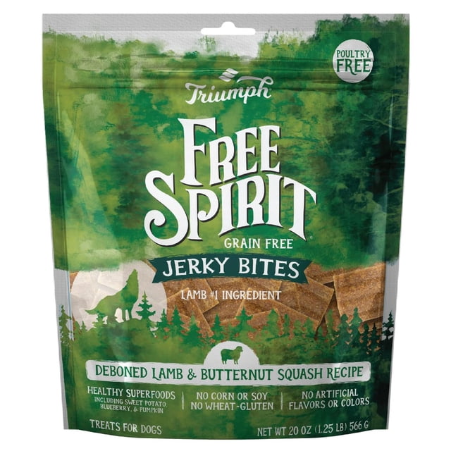Triumph Free Spirit Jerk Bites Premios Perro Cordero 566g