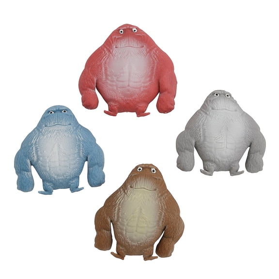 Fun Express 1 1/2" x 4" Stretchy Sand-Filled Gorilla Character Toys - 12 Pc.