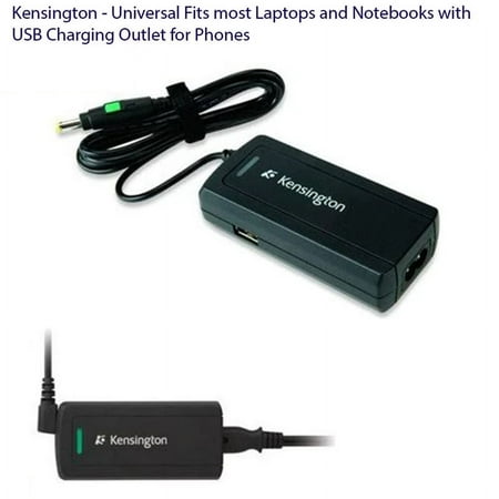Kensington Universal Notebook And Phone Charger, Laptop Charger And Phone Charger With Only One Adapter, 19V 2.5A With Laptop Power Supply Cord