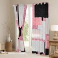 thumbnail image 3 of Manfei Modern Abstract Geometric Black Out Curtains, Pink Sequin Print Curtains Pack of 2 (42x63 Each), Teen Kid Adult Bedroom Curtains, Curtains and Drapes Bedroom Decor, 3 of 6
