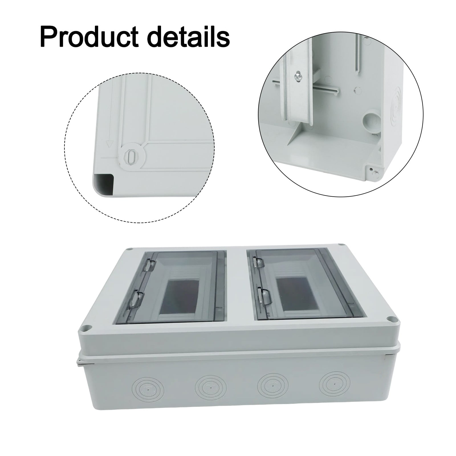 Surface-Mounted Junction Box 2 Rows 24 Circuits Plastic Outdoor Electrical Waterproof Distribution Box Switch Box