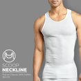 thumbnail image 2 of JMR Men Tank Tops 100% Cotton White Sleeveless Undershirts Tagless Ribbed Slim Fit Muscle Tank Top with Scoop Neckline 3-Pack-White, 4X-Large, 2 of 7