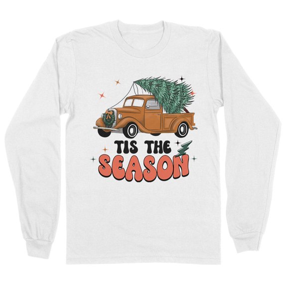 Retro Tis the Season Long Sleeve Shirt Unisex Large White