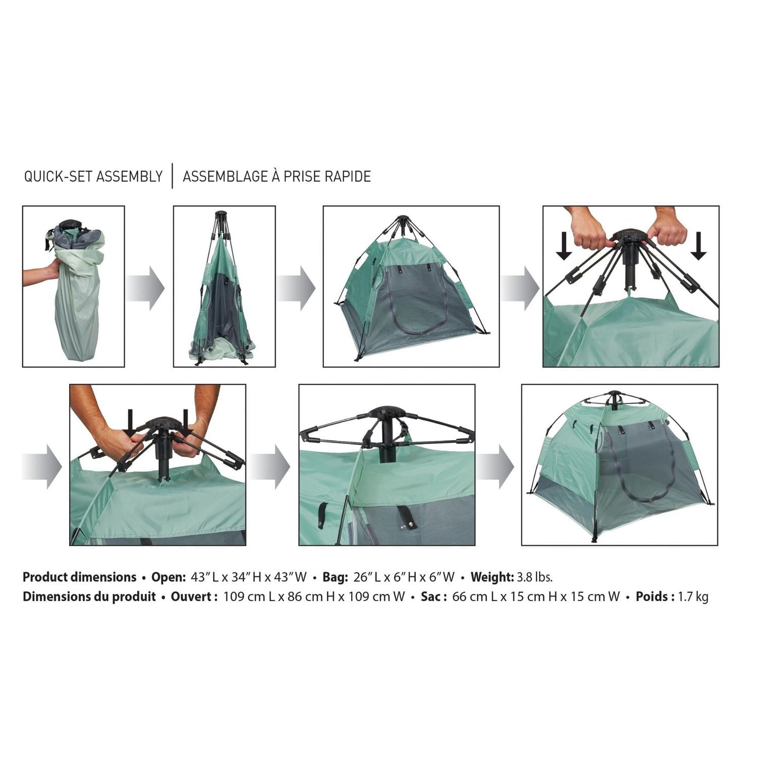 Tente Camp KidCo PeaPod - Gris