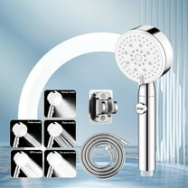 Steadline 5 Mode Turbo Shower Head Complete Set with Hose and Bracket - Enhanced Water Pressure with Universal Connection and Easy Tool-Free Installation for Home Bathroom
