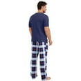 thumbnail image 2 of Men's short-sleeved long pants casual check home wear set that can be worn outside, 2 of 4
