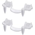 thumbnail image 1 of Kit de 4 colmillos de vampiro retráctiles, dientes telescópicos, colmillos, tirantes, dentaduras postizas falsas con colmillos de fiesta de Halloween (3 piezas normales), adorno de Halloween, 1 of 5