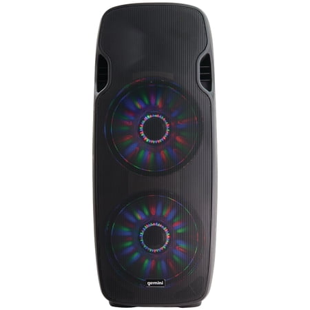 UPC: 0747705002273 | Gemini AS-215BLU-LT Dual 15  LED Bluetooth Powered Speaker