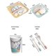 thumbnail image 3 of Five-piece Bamboo Fiber Children's Tableware Animals Pattern Kid Sets, 3 of 5