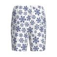 thumbnail image 2 of Lsque Dark Blue Snowflakes Mens Sleep Pajama Shorts,Short Pajama Pants, Cotton Ultra-Soft Knit-3X-Large, 2 of 9