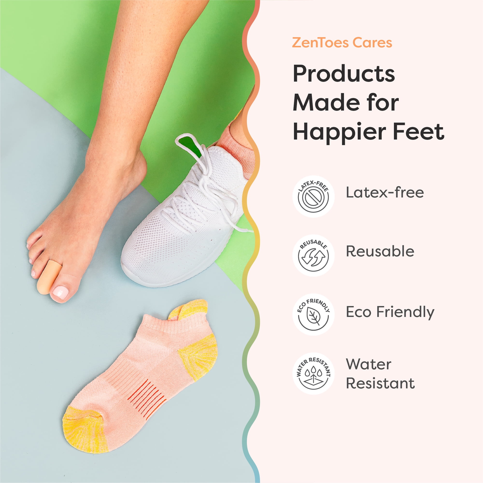 Zentoes Small Beige Toe Caps, 3 Count, Beige - Toe Protection and Comfort
