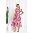 thumbnail image 3 of Vestido midi casual de verano con estampado floral en forma de A para mujer GRACE KARIN, 3 of 5