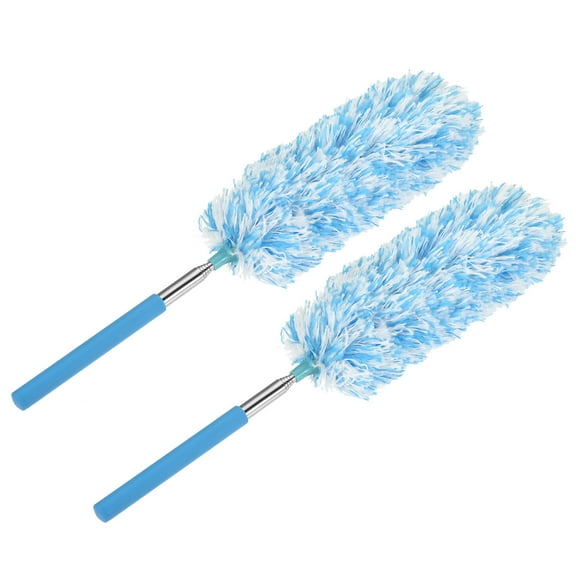 Uxcell Microfiber Duster 13.8 to 32.7 Inch Extendable Dusting Brush Blue, 2 Count