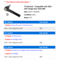 thumbnail image 2 of Tie Rod End - Compatible with 2003 - 2007 Dodge Ram 2500 4WD 2004 2005 2006, 2 of 2