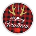 thumbnail image 1 of Faldas para árbol de Navidad a cuadros de 48 pulgadas, tapete para árbol de Navidad para fiestas de invierno, falda para árbol de Navidad para decoraciones navideñas rústicas, 1 of 8