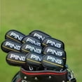 thumbnail image 2 of 10-Pack Golf Club Iron Head Cover PING Classic Yellow Line 4-9+PWUS Magnetic Closure, 2 of 5