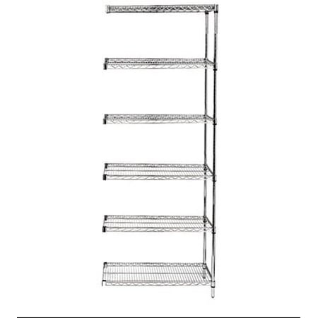 

36 Deep x 72 Wide x 63 High 6 Tier Stainless Steel Wire Add-On Shelving Unit