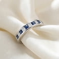 thumbnail image 4 of Pompeii 1 Ct Princess Cut Blue Sapphire & Diamond Ladies Wedding Ring 14k White Gold, 4 of 5