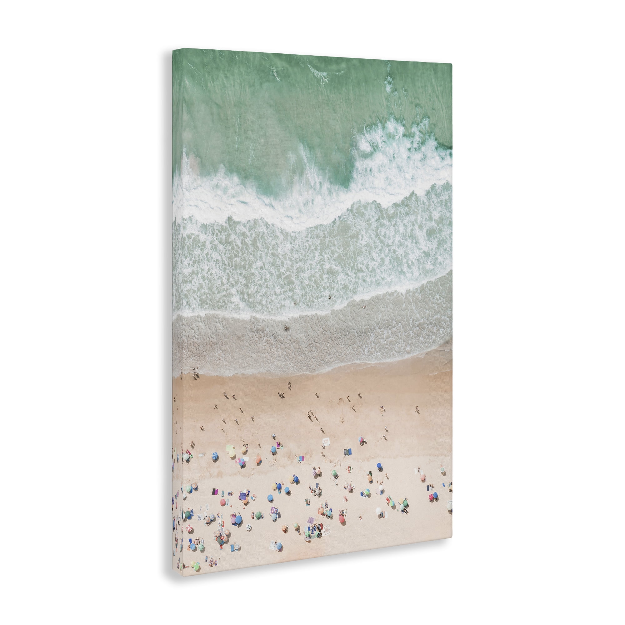 Stupell Industries Aerial Summer Beach Nautical & Beach Painting Wrapped Canvas Art Print Wall Art, 30 x 45