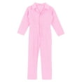 thumbnail image 3 of TiaoBug Kids Boys Long Sleeve Mechanic Coverall Bodysuit Overalls Turndown Collar Zipper Jumpsuit Pink 16, 3 of 5