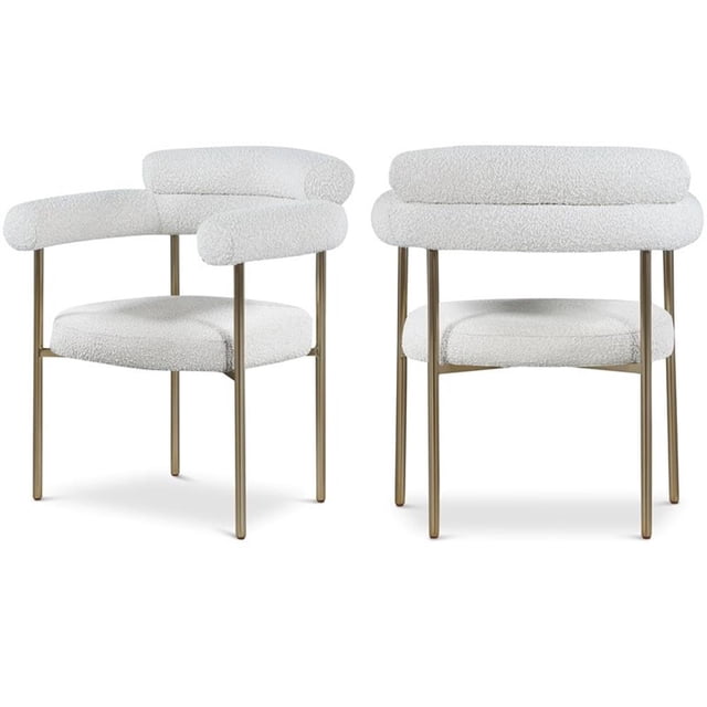 Meridian Furniture Chaise de Salle à Manger Blake, Crème (Ensemble de 2)