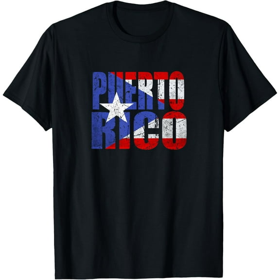Puerto Rico Gifts Apparel Souvenirs Caribbean Vacation Flag T-ShirtMen and women, Black T-shirt, size: Extra large
