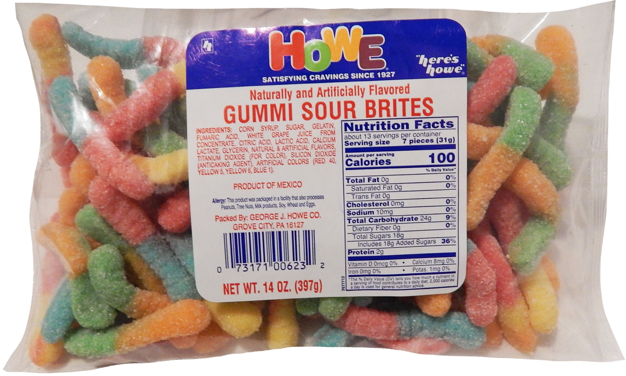 Howe Gummi Sour Brite Candies, 14 oz
