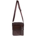 thumbnail image 3 of Bolso de bandolera de los hombres PU de cuero con cremallera resistente al desgaste Bolso bandolera Bandolera para negocios y ropa informal - Tamaño grande (marrón), 3 of 5