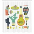 thumbnail image 3 of Ambesonne Fiesta Shower Curtain, Mexican Motifs Taco, 69"Wx70"L, Multicolor, 3 of 3