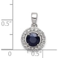 thumbnail image 3 of Sterling Silver Rhodium Plated White Topaz & Sapphire Pendant (17 X 8) Made In India qp2995s, 3 of 5