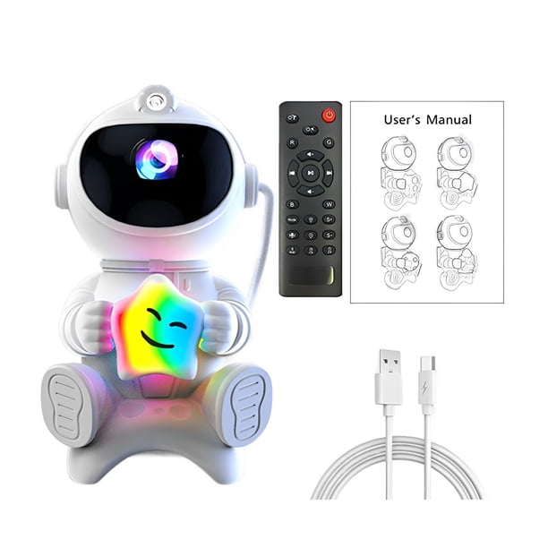 Speravity Proyector de cielo estrellado de astronautas, luz nocturna, Altavoz Bluetooth con luz LED nocturna, decoración de habitación y Artesanía estrellas