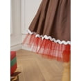 thumbnail image 6 of YiZYiF Kids Girls Gingerbread Man Dress-Up Stripes Ruffled Tutu Leotard Dance Dress Party Wear Brown 8, 6 of 7