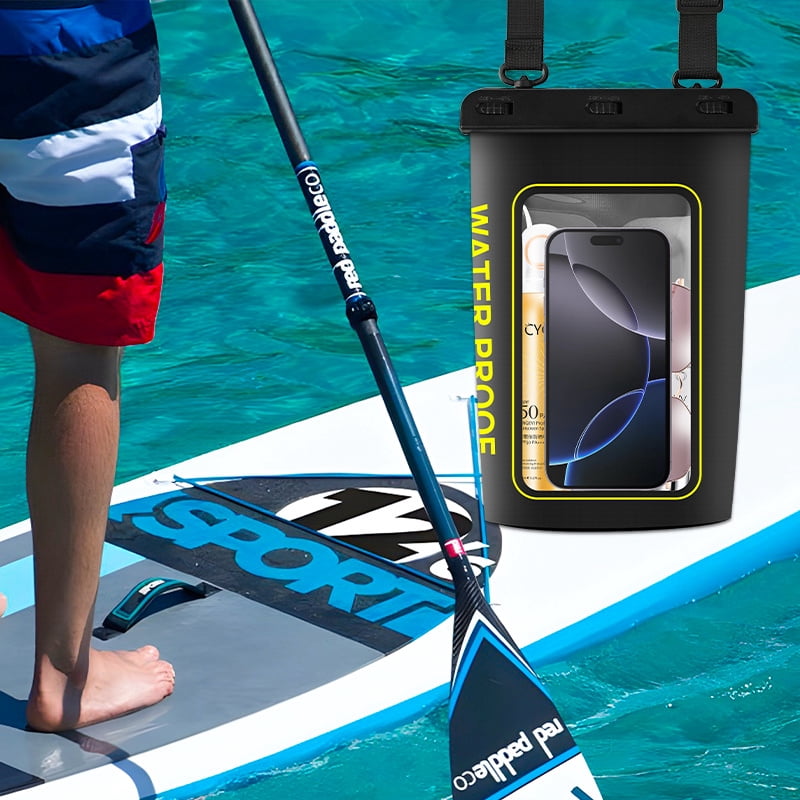 1.8L Waterproof Phone Pouch with Neck Strap, Universal Dry Bag for iPhone 16 15 14 13 Pro Max, Galaxy S24 S23 S25, Fits Up to 8", Ideal for Beach, Boating, Swimming, Travel, Durable PVC Material