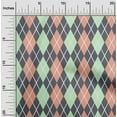 thumbnail image 1 of oneOone Viscose Jersey Mint Fabric Argyle Check Sewing Material Print Fabric By The Yard 60 Inches Wide, 1 of 5