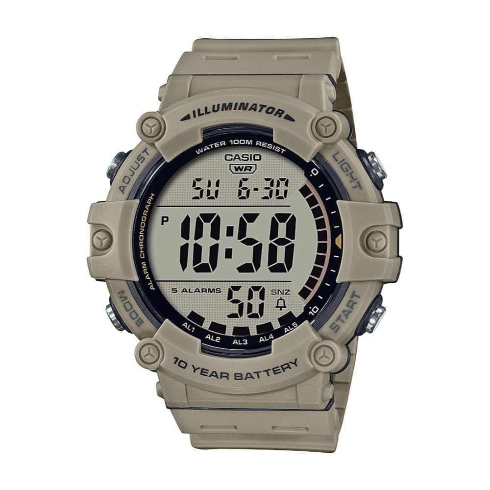 Casio - Casio Men's Wide Face Digital Tan Resin Strap Watch - Walmart.com - Walmart.com