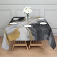 thumbnail image 3 of Black White Gold Marble Pattern Square Tablecloth,Waterproof Square Table Cover,Wipeable Spillproof Washable Table Cover for Home Kitchen Party Decor 52"x52"(132x132cm), 3 of 6