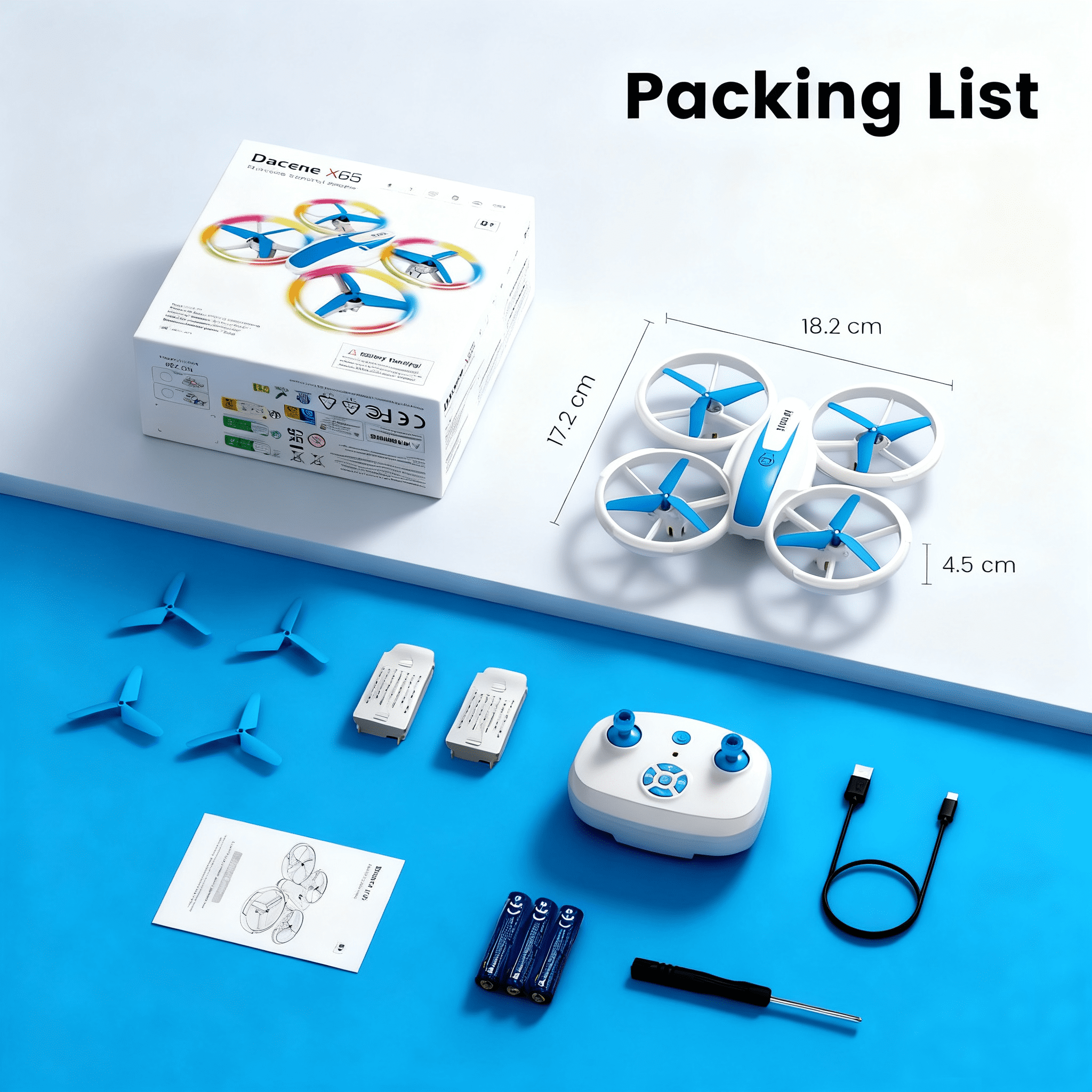 EACOPOL Kids Drone, Mini Drone, Beginner Drones with LED Lights for Kids, LED Remote Control Drone, Indoor Outdoor Mini Quadcopter Toy, Christmas Birthday Gift for Boys Girls (Blue)