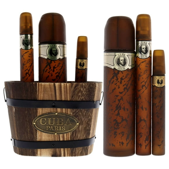 Cuba Gold par Cuba pour Hommes - Coffret Cadeau 3 Pcs Vaporisateur EDT 3,4 Oz, Vaporisateur EDT 1,17 Oz, Vaporisateur EDT 0,5 Oz