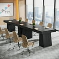 thumbnail image 6 of Tribesigns 55.1" W Modern Conference Table: Professional Meeting Desk with Thick Tabletop and Double Trapezoidal Legs, Designed for 4-6 People, Black, 6 of 8