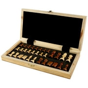 ODOMY Upgraded Chess Folding Wooden Chess Set with Storage Slots