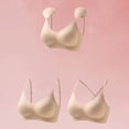 thumbnail image 6 of Alun Seamless Square Shoulder Bras for Women Wireless No Underwire Jelly Gel Light Support Comfort Bra Summer Lightweight Breathable Solid Color Bralettes 1-Beige L, 6 of 7