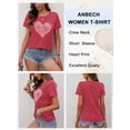 thumbnail image 5 of Anbech Heart Printed T-Shirt for Women Casual Graphic Junior Girls Short Sleeve Tee Tops with Crew Neck, 5 of 10