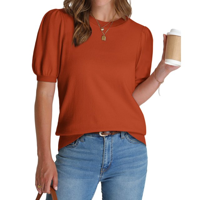 Jersey WIHOLL Summer Manga Corta para Mujer Naranja L